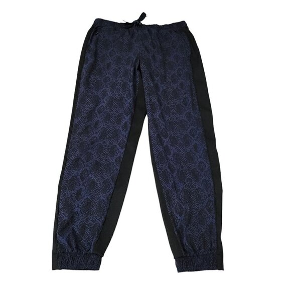 Athleta‎ Womens Brooklyn Jogger Pants 8 Navy Blue Python Snake Print Outdoor - Picture 1 of 13